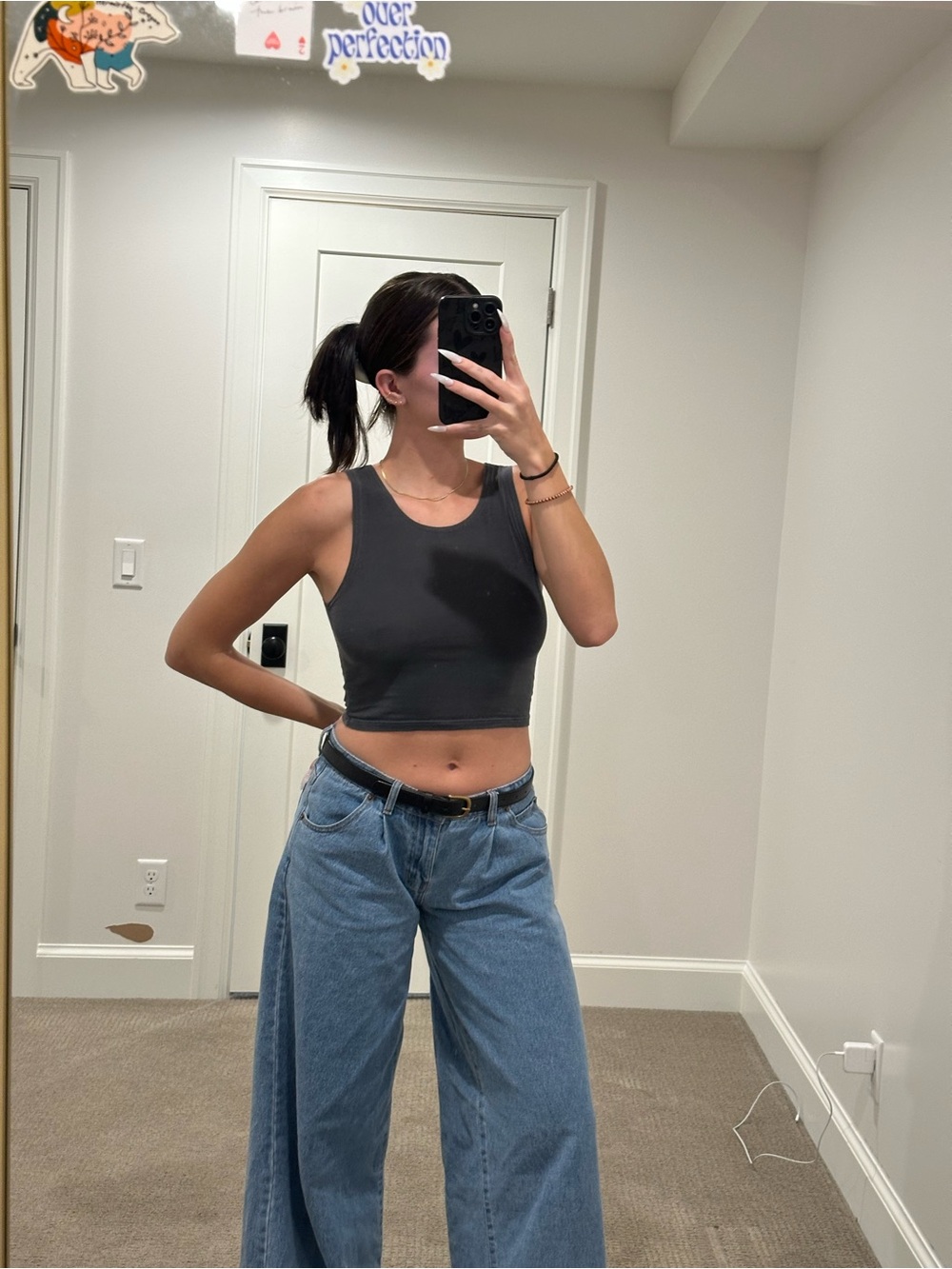 Brandy Melville Black Cropped Tank - Scoop Neck